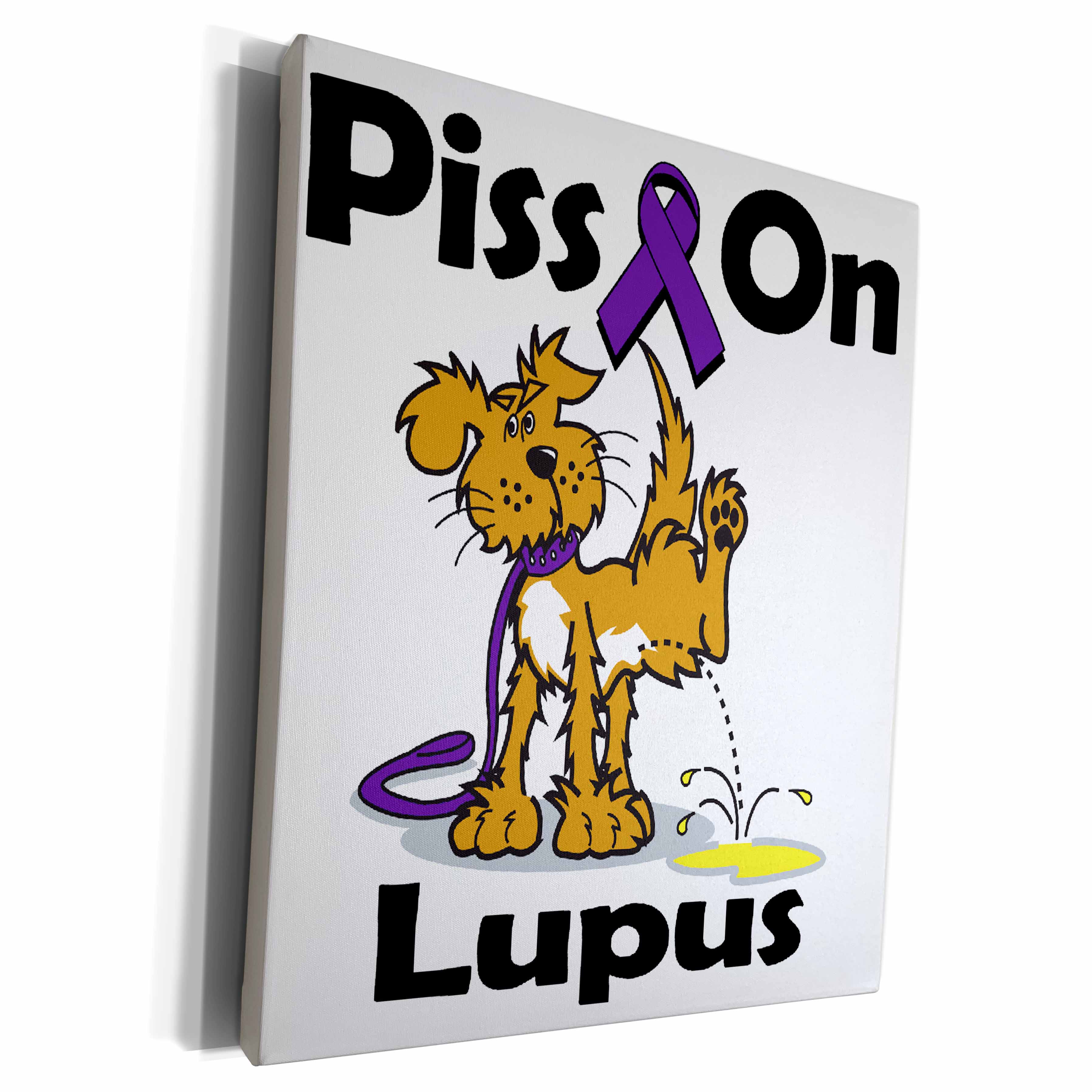 3dRose Piss On Lupus (Purple) Awareness Ribbon Cause Design - Museum Grade Canvas Wrap (cw_115876)