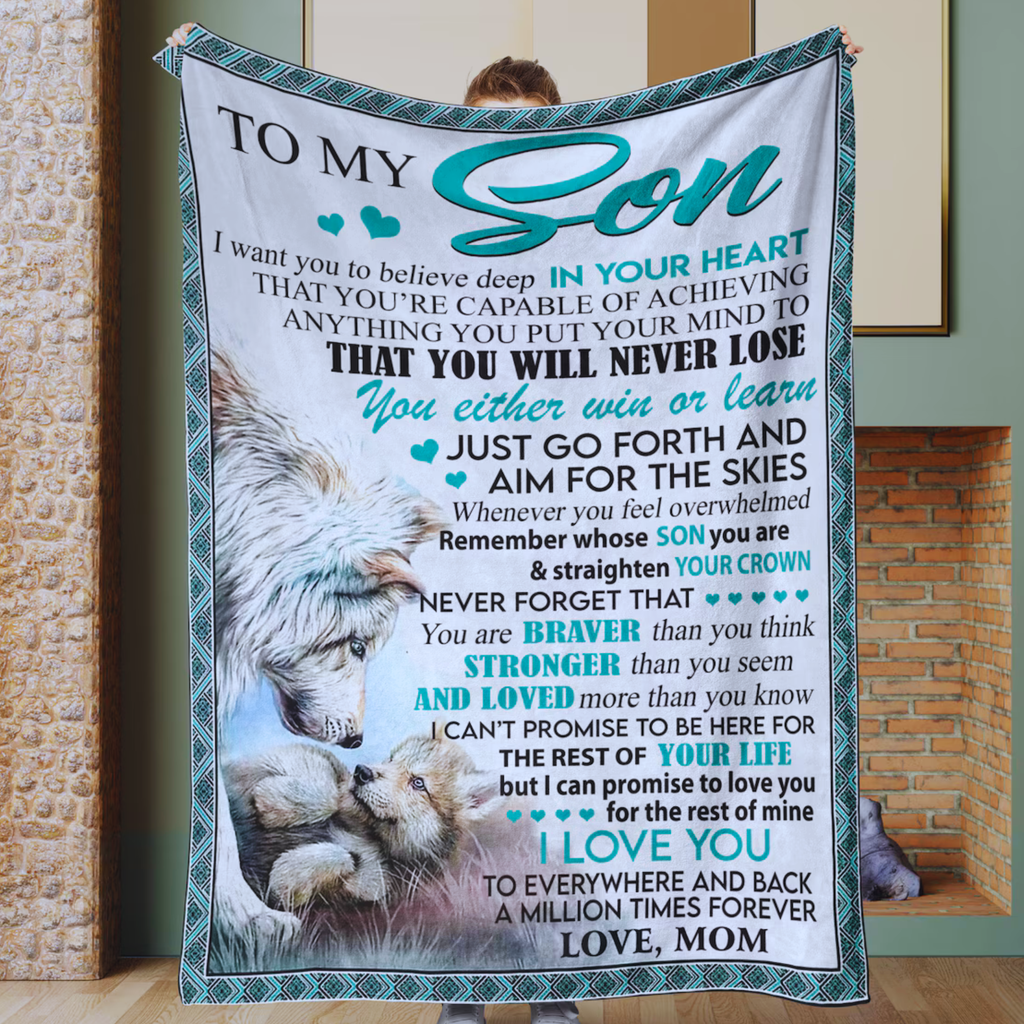 Special Gift For Son Blanket - A Gentle Hug From Mom