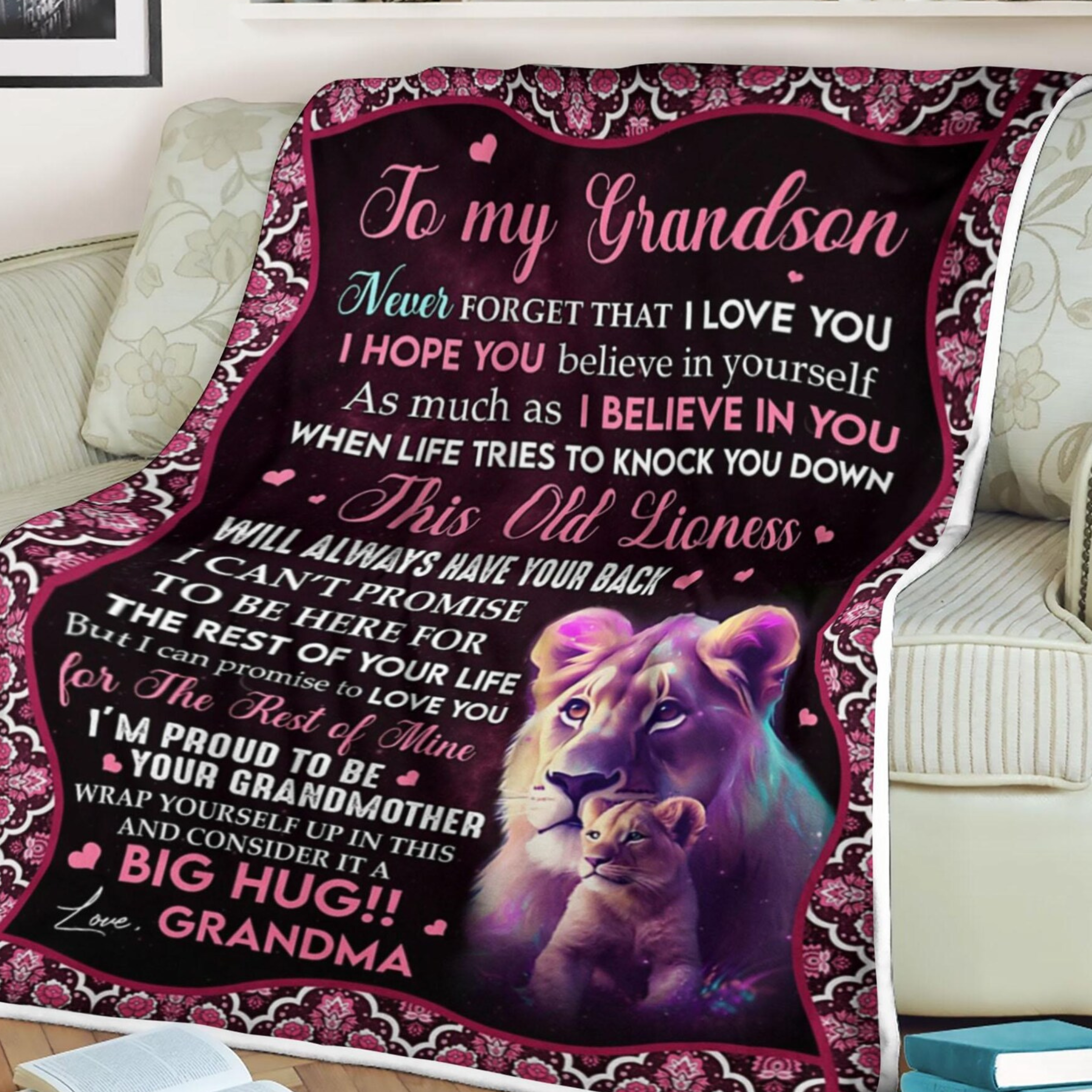 Special Gift For Grandson Blanket - A Big Hug From Grandma