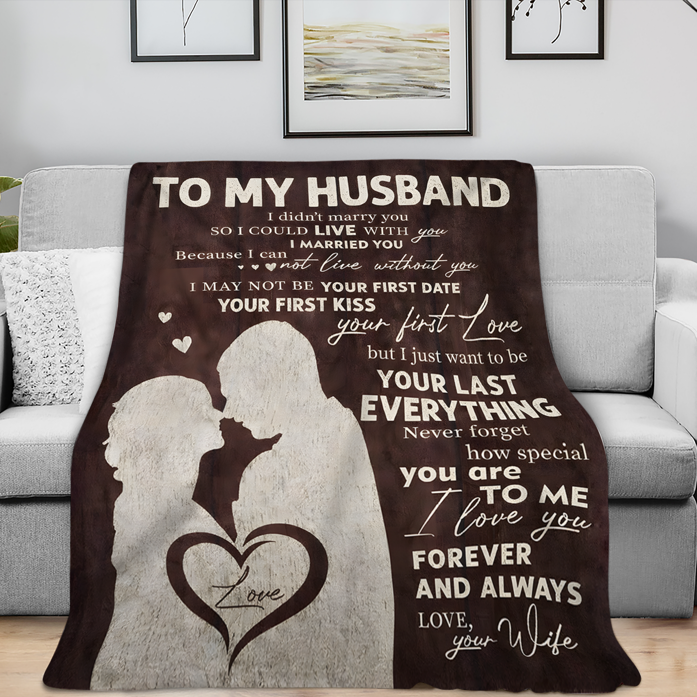Para Mi Esposo Manta de Regalo – De Tu Esposa Con Todo Mi Corazón