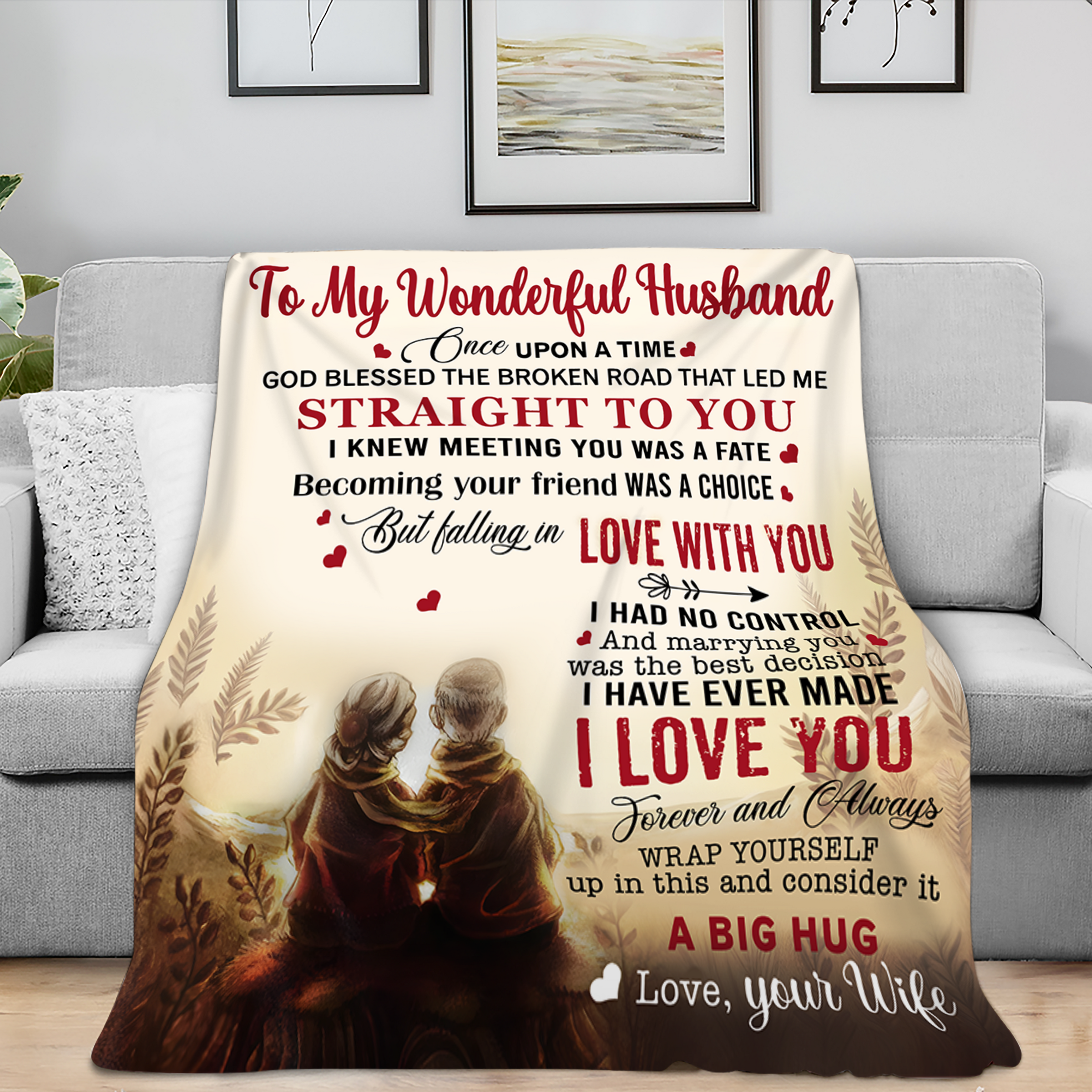 A mi maravilloso esposo - Una manta llena de amor de tu esposa (SKU26B-01215)