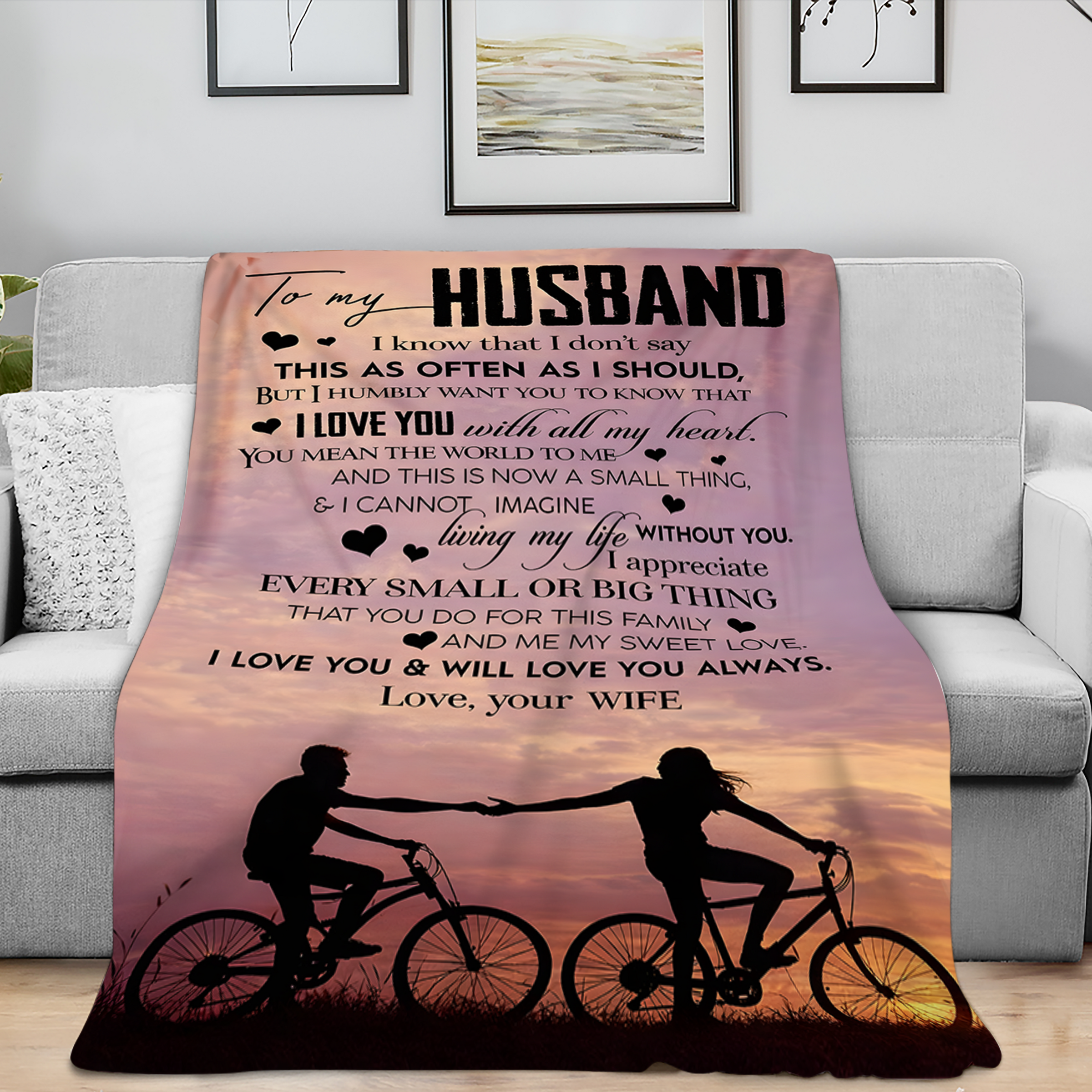To My Husband Blanket – From Wife With All My Heart