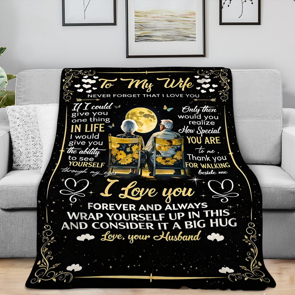 To My Wife Blanket – Wrapped In Love From Husband (SKU26B-01275)