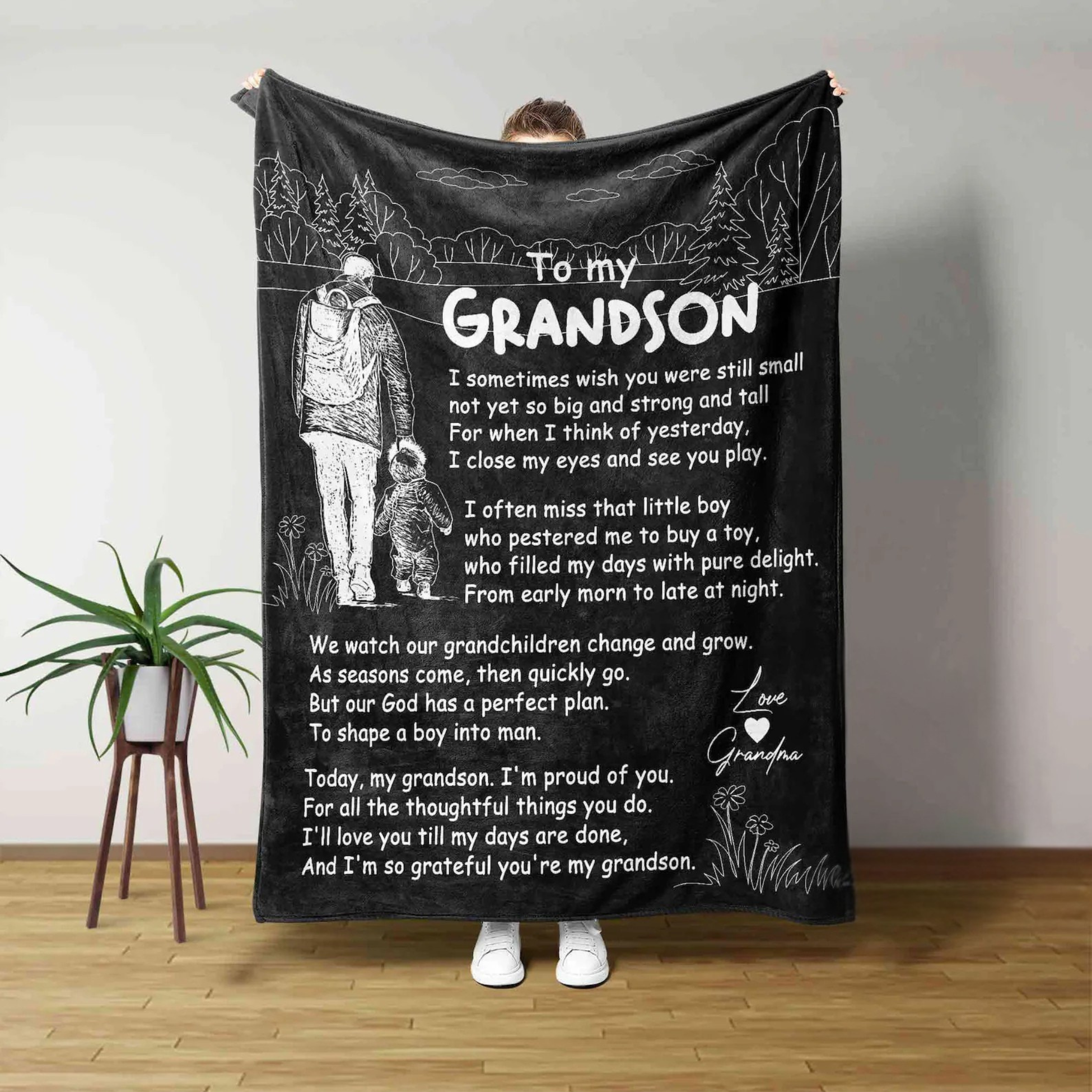 Manta de regalo especial para mi nieto - De parte del abuelo