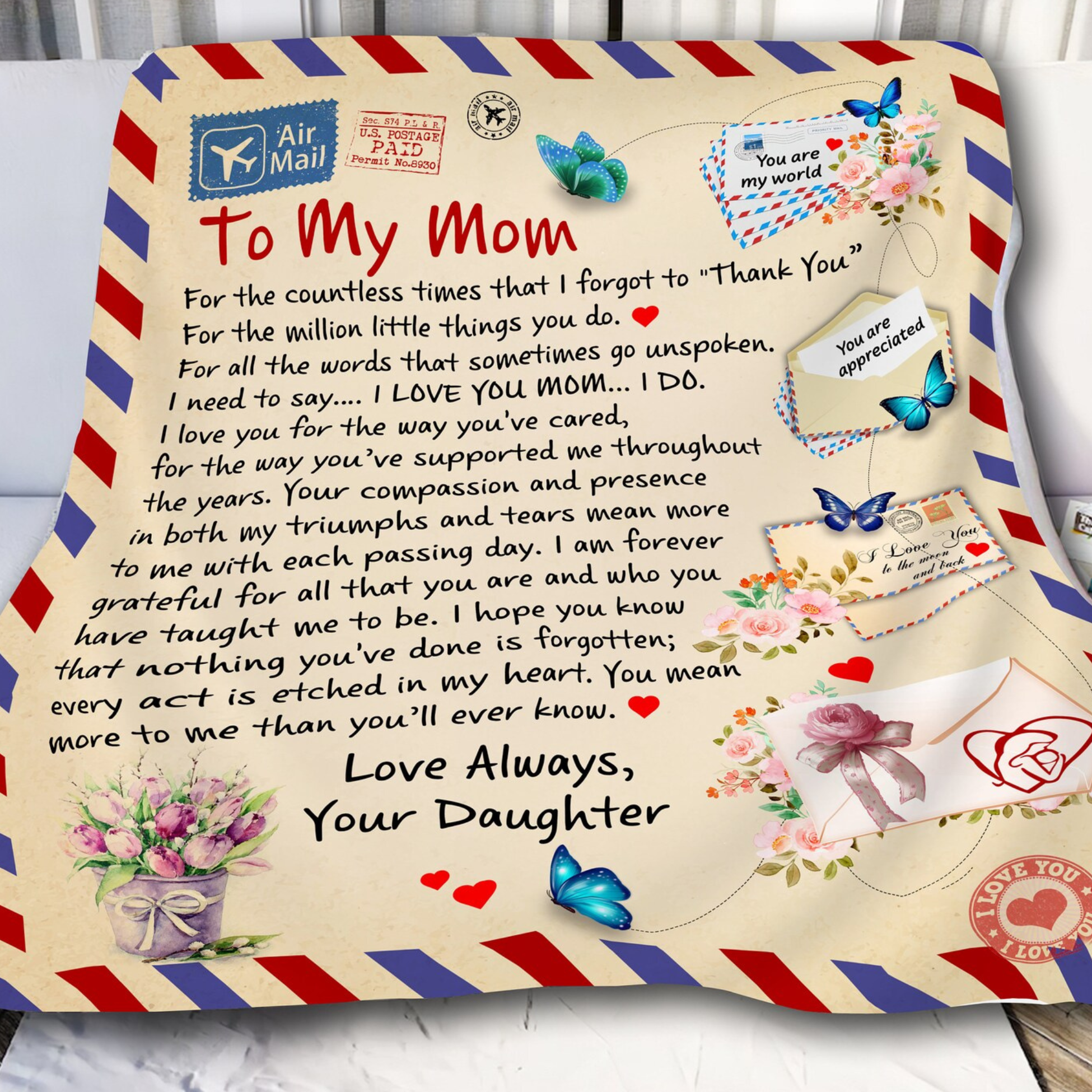 Manta de Regalo Especial para Mamá - De Hija
