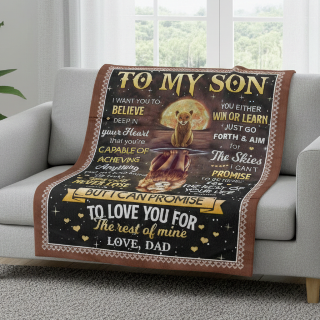 Manta de regalo especial para mi querido hijo – Un tierno abrazo de papá (SKUB12-61)