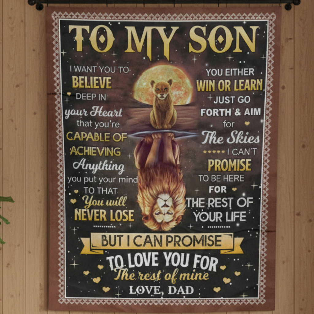 Manta de regalo especial para mi querido hijo – Un tierno abrazo de papá (SKUB12-61)