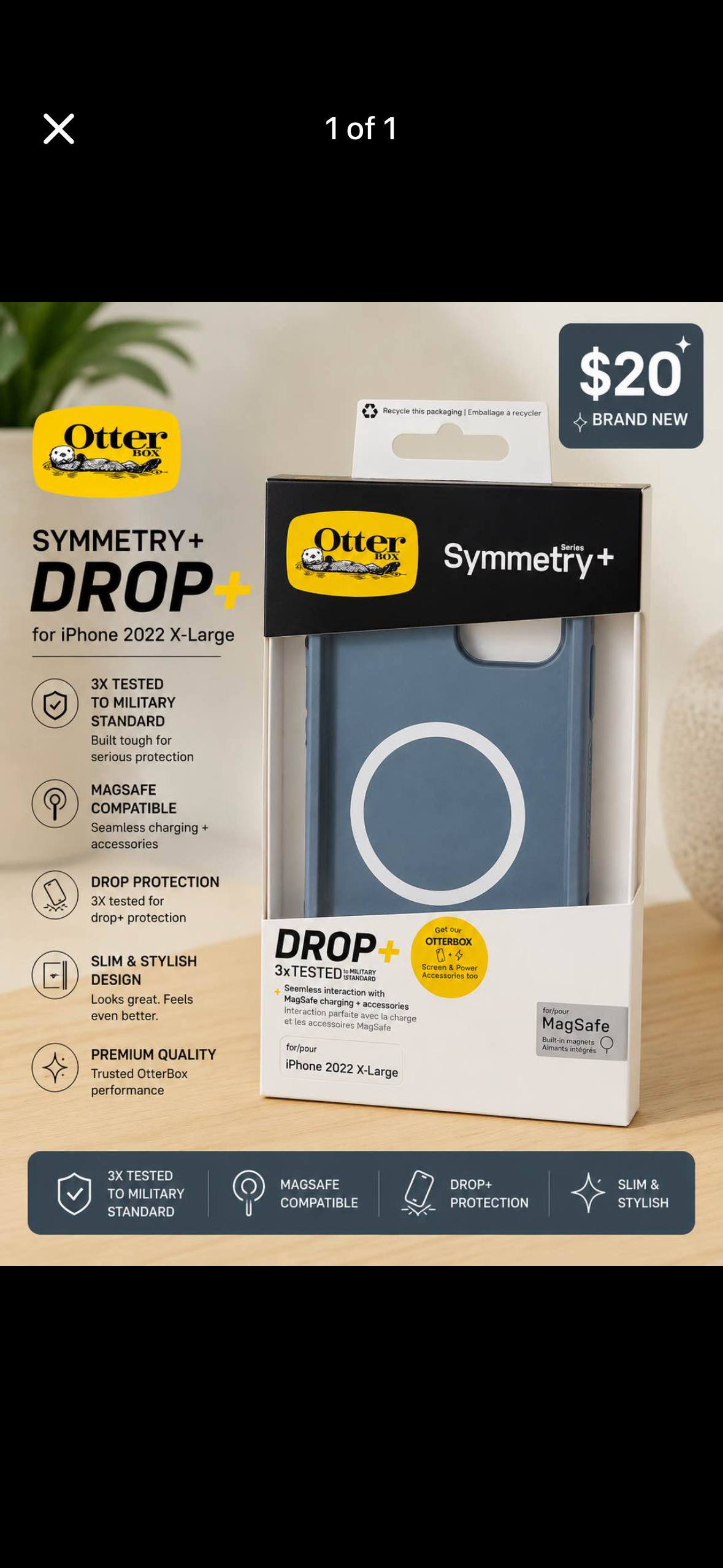 Funda OtterBox Symmetry+ MagSafe para iPhone 2022 grande – azul