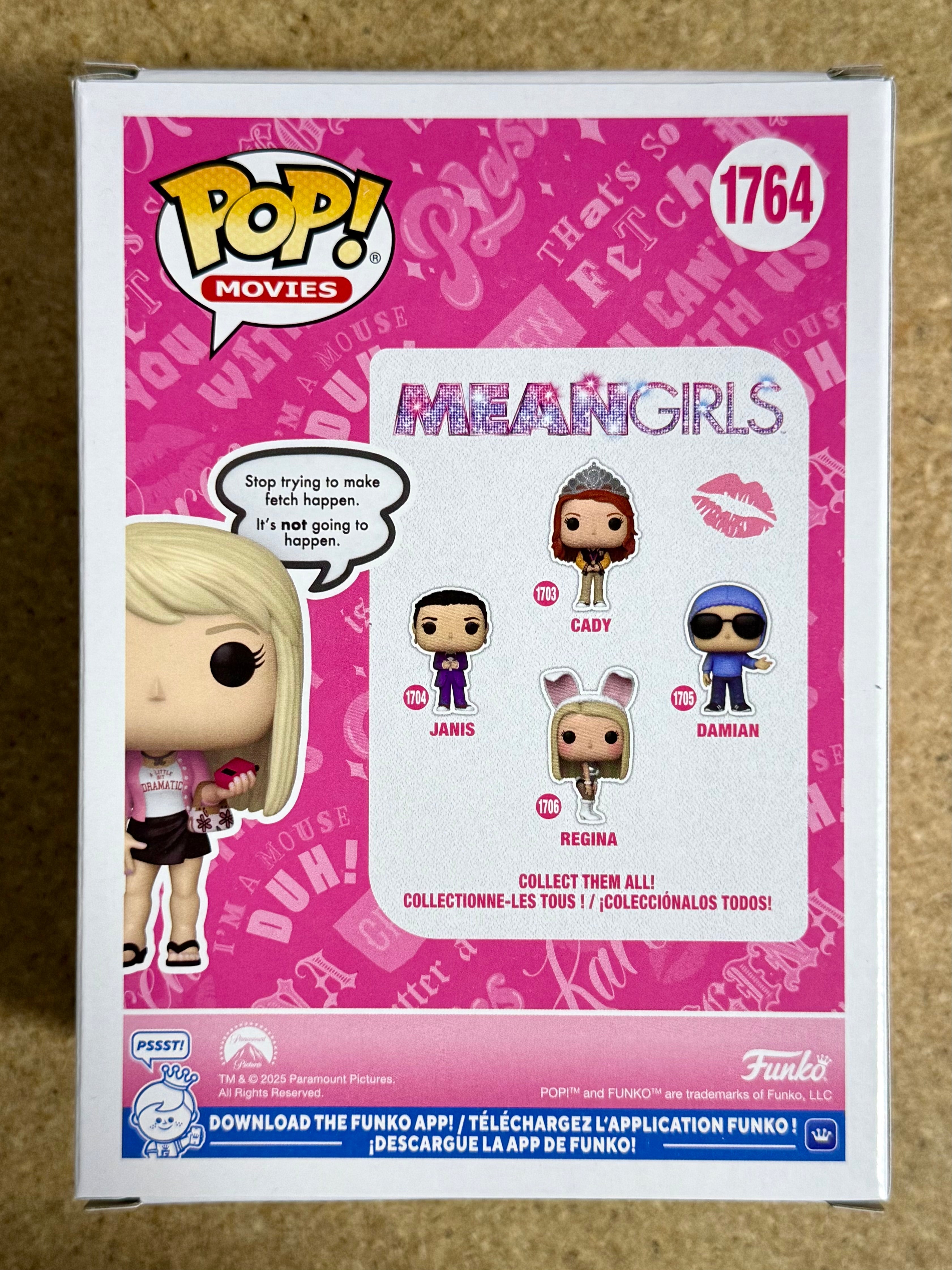 Funko Pop! Películas Regina George (Burbuja de diálogo "Fetch") #1764 Chicas Pesadas 2025