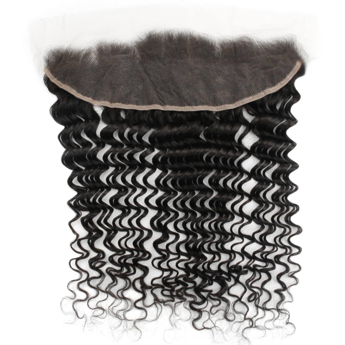 Frontal de cabello humano Deep Wave 13x4 HD Lace