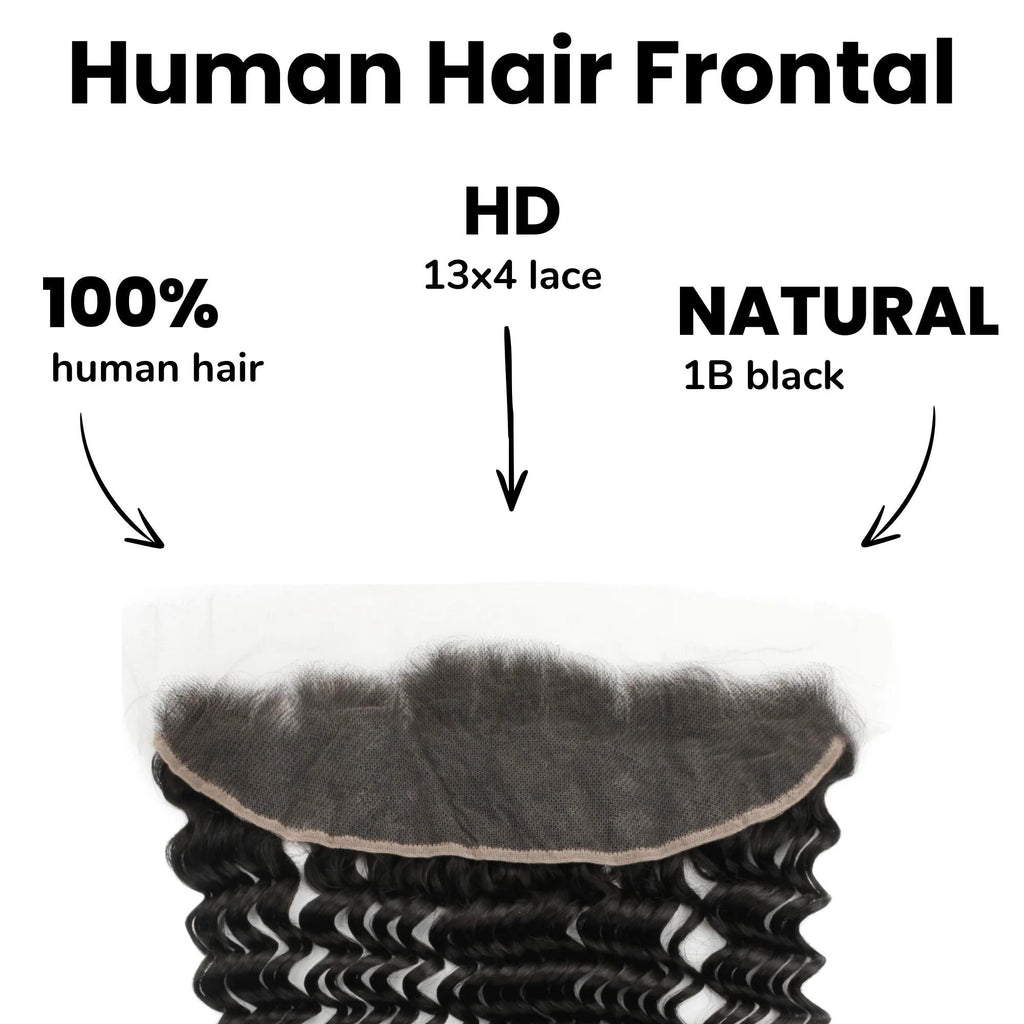 Frontal de cabello humano Deep Wave 13x4 HD Lace