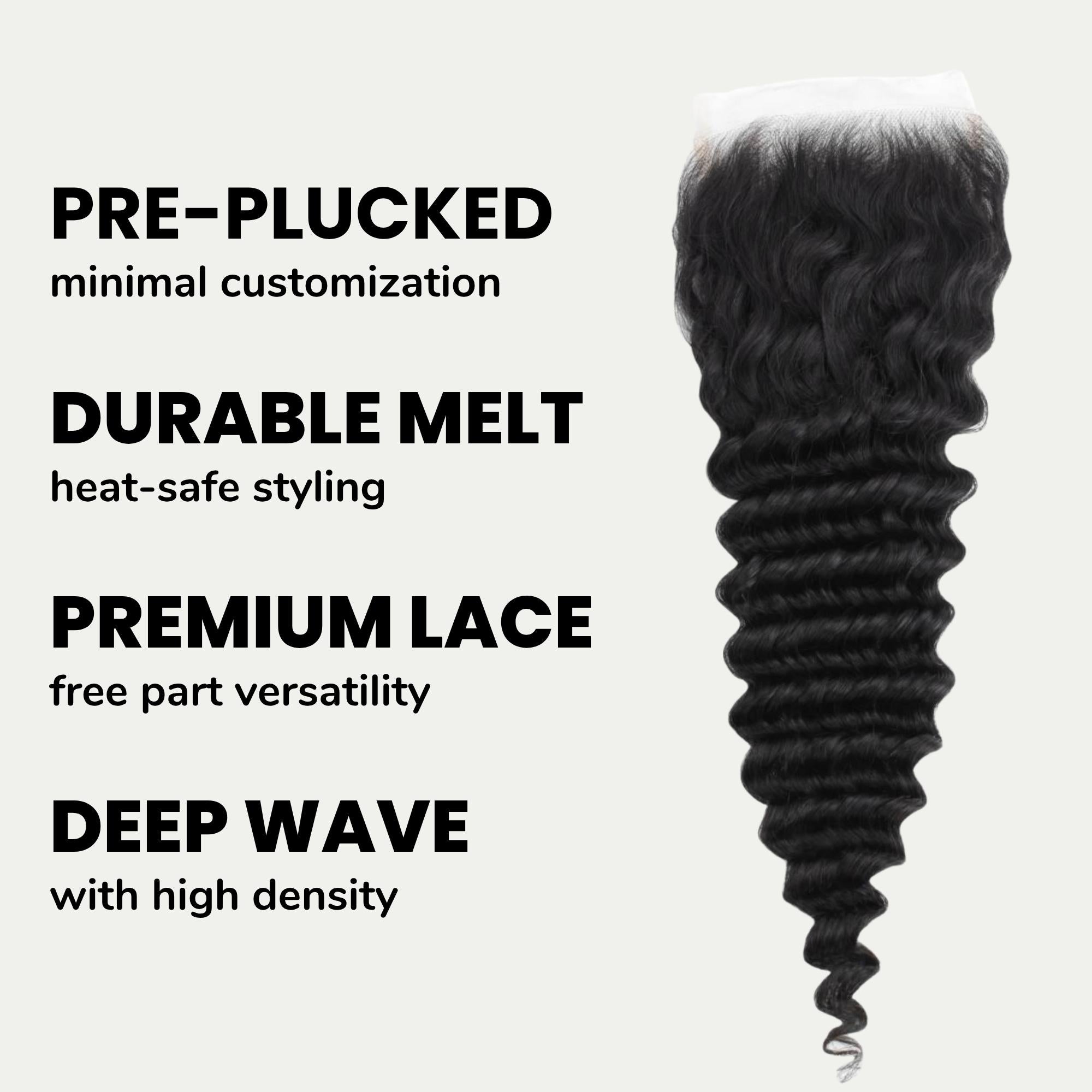 Deep Wave 5x5 HD Lace Human Hair Closure