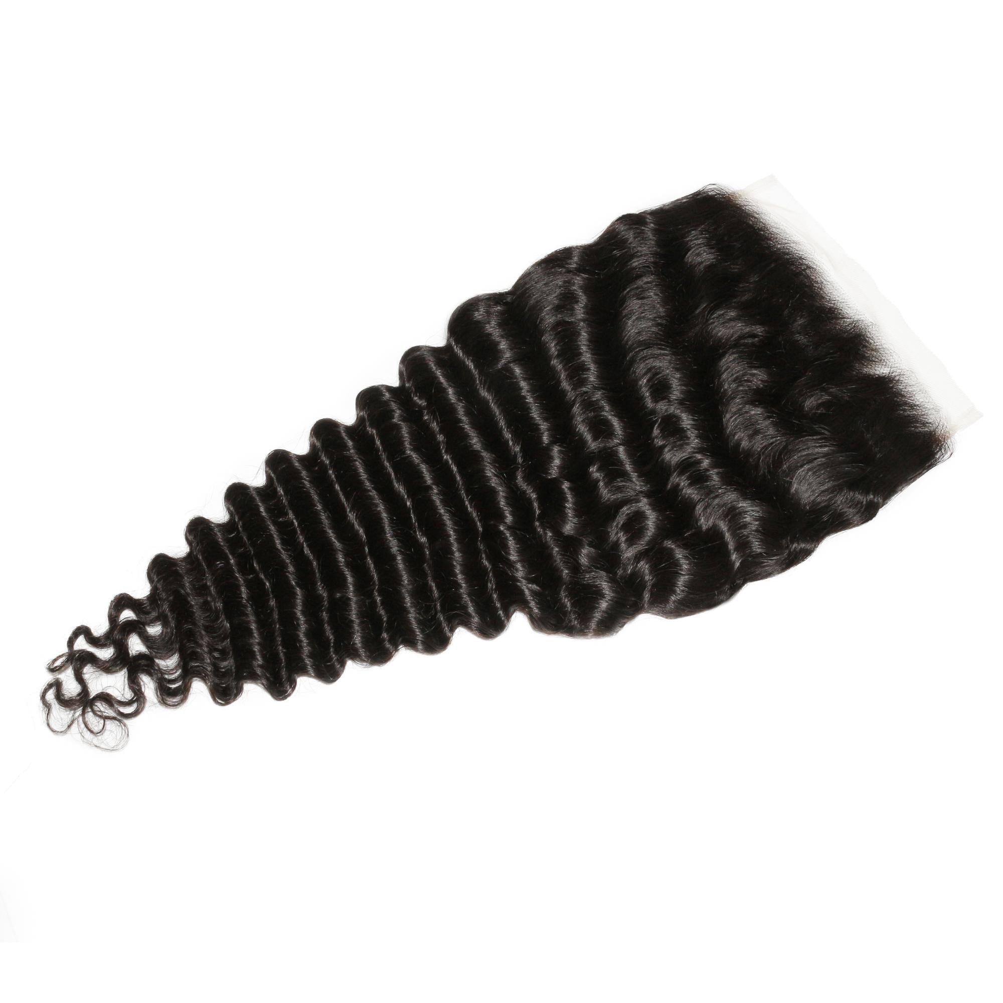 Cierre de cabello humano de encaje HD 7x7 Deep Wave