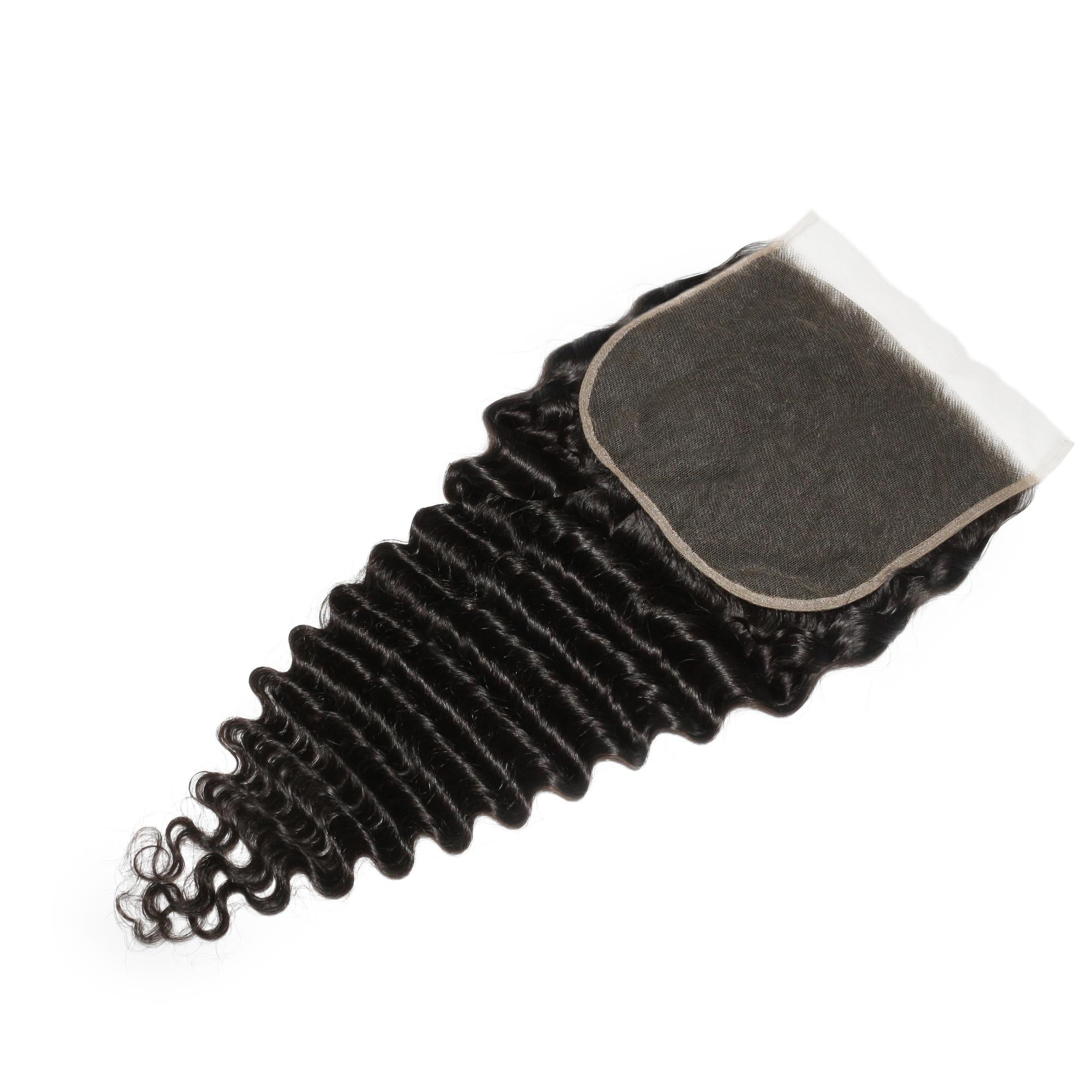 Cierre de cabello humano de encaje HD 7x7 Deep Wave
