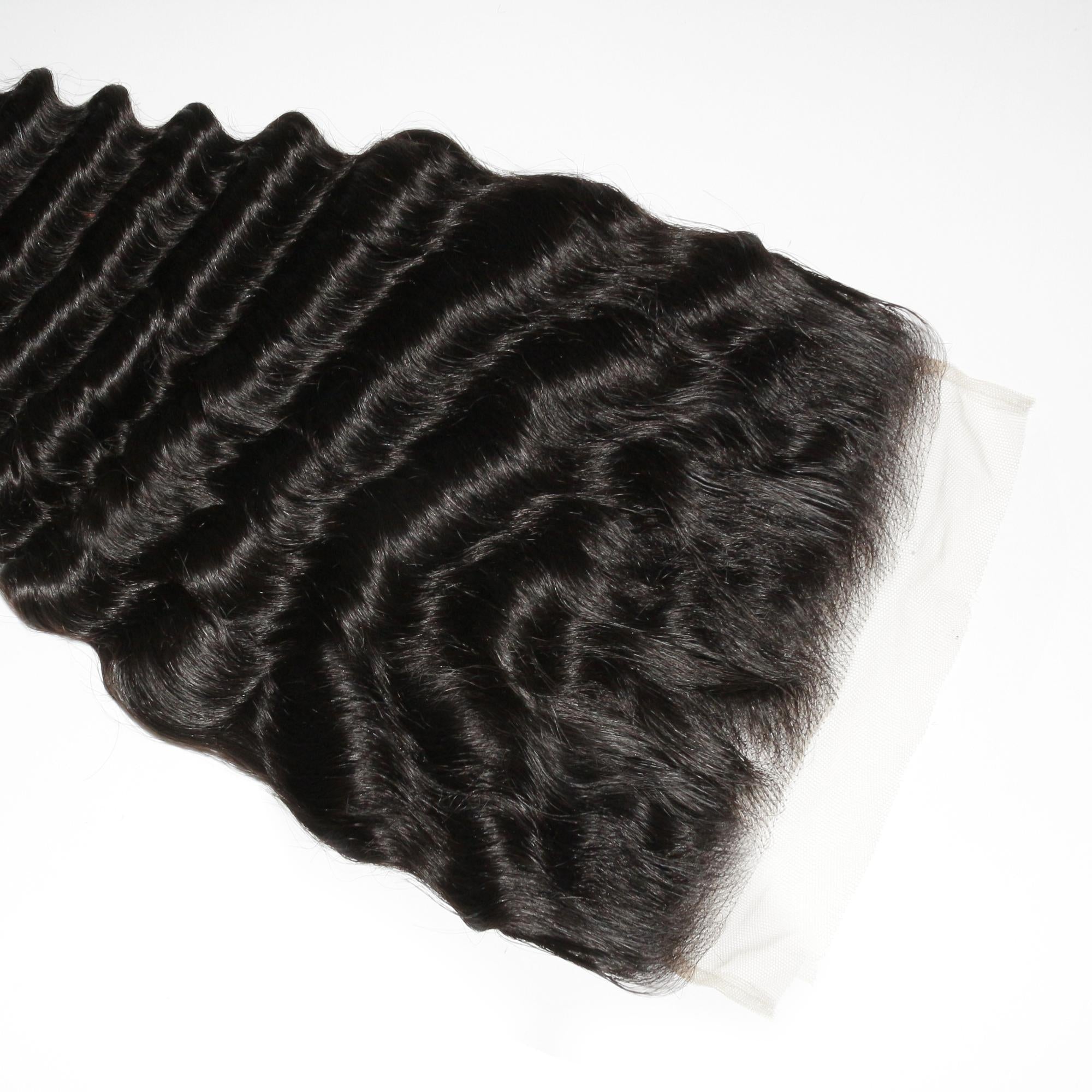 Cierre de cabello humano de encaje HD 7x7 Deep Wave