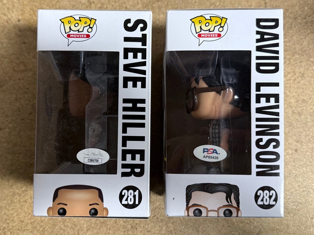 Will Smith (Steve Hiller) & Jeff Goldblum (David Levinson) Funko Pop! de Independence Day Autografiado! Juego de 2 con COA de JSA y PSA