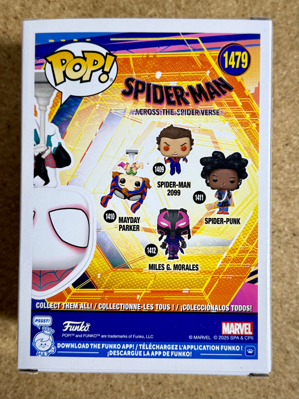 Funko Pop! Marvel Spider-Gwen Colgando #1479 Across The Spider-Verse 2025 Exclusivo