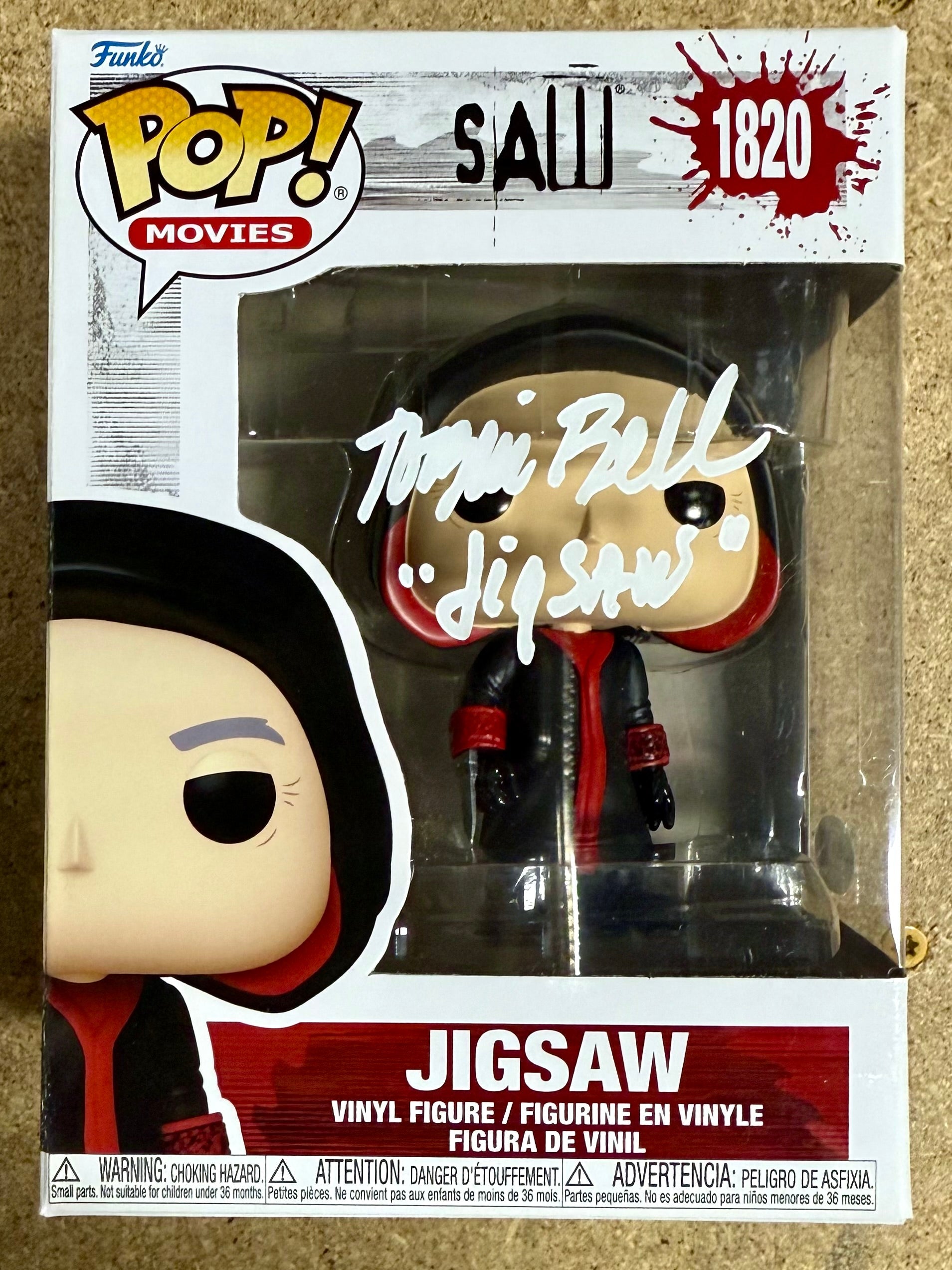 Tobin Bell autografió Saw Jigsaw Killer con capucha 2025 Funko Pop! #1820