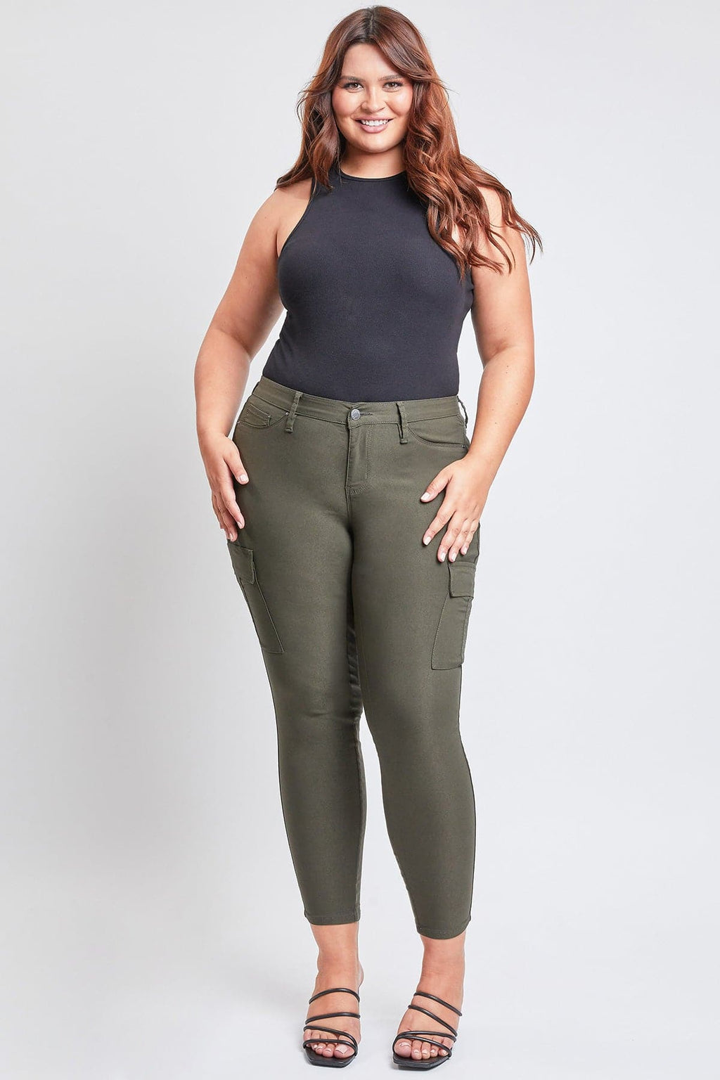 Pantalones cargo pitillo hiperelásticos Plus para mujer