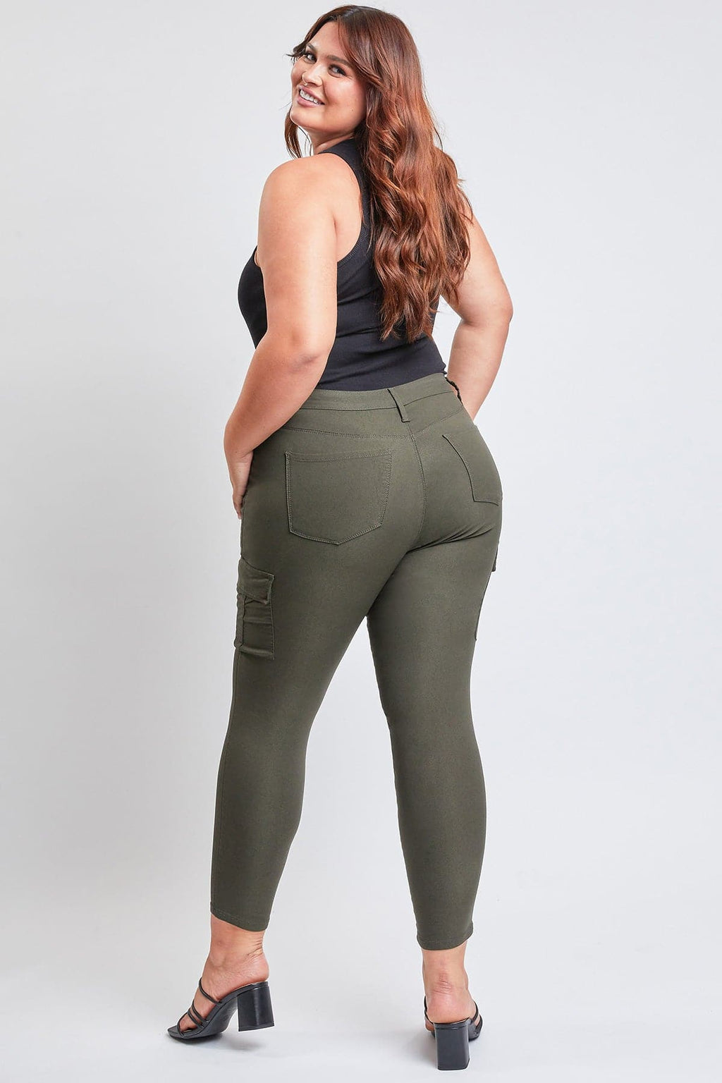 Pantalones cargo pitillo hiperelásticos Plus para mujer