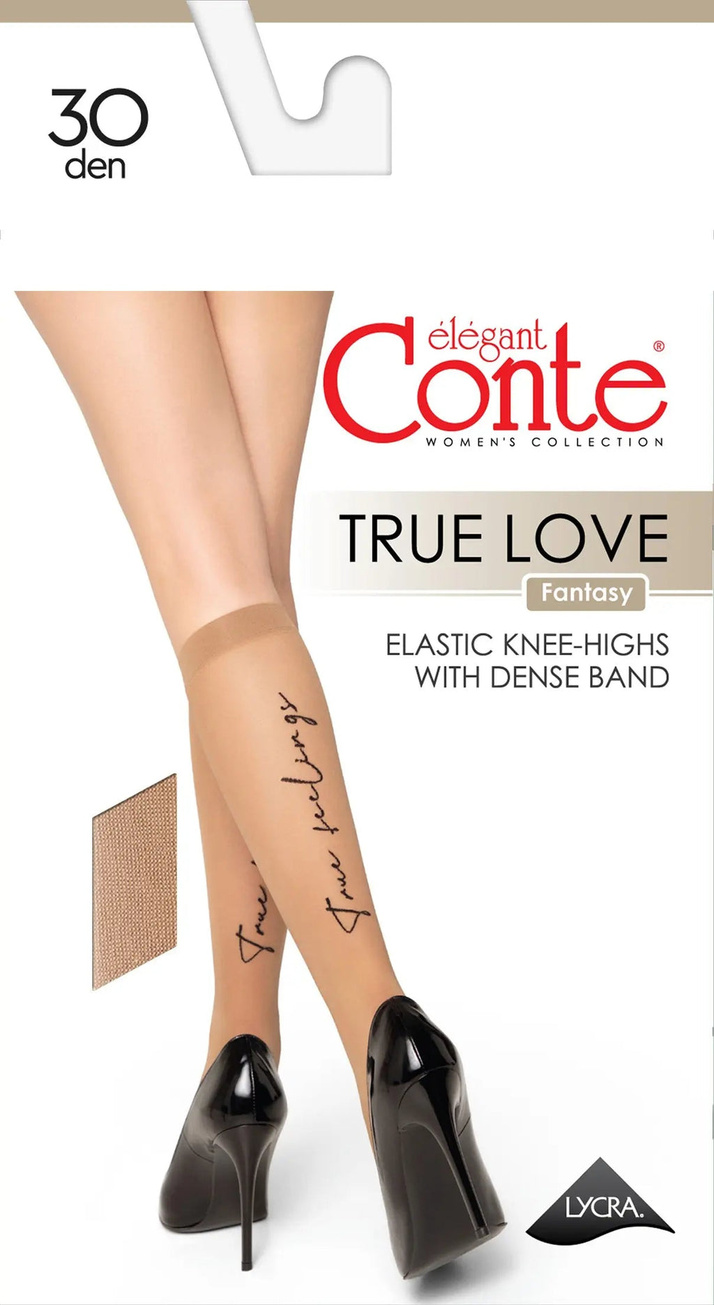 Medias altas de fantasía Conte True Love - Banda elástica y diseño estampado