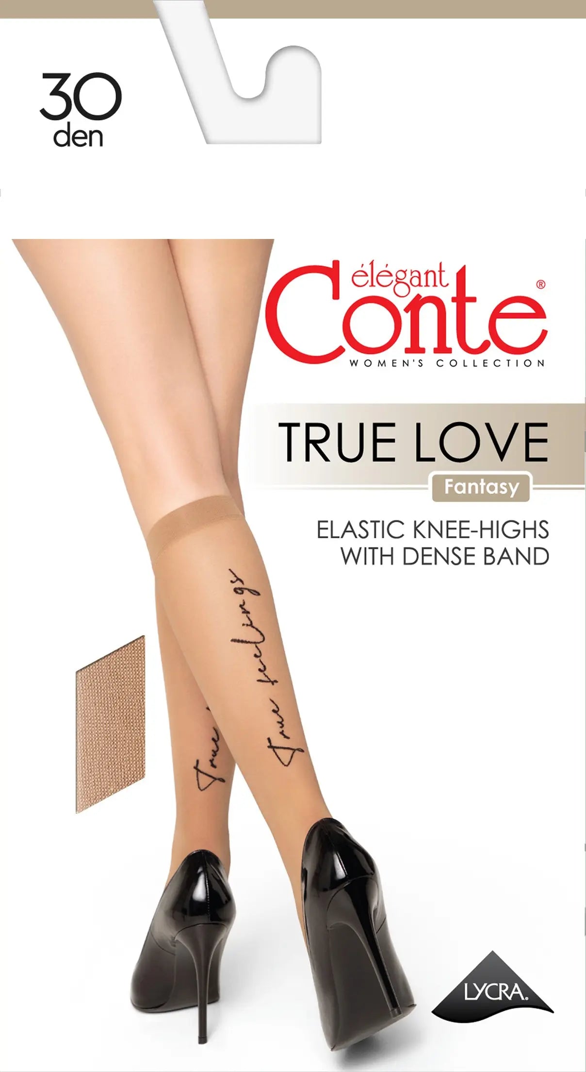 Medias altas de fantasía Conte True Love - Banda elástica y diseño estampado