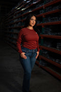 FR Women's Crew Neck - Wine Red