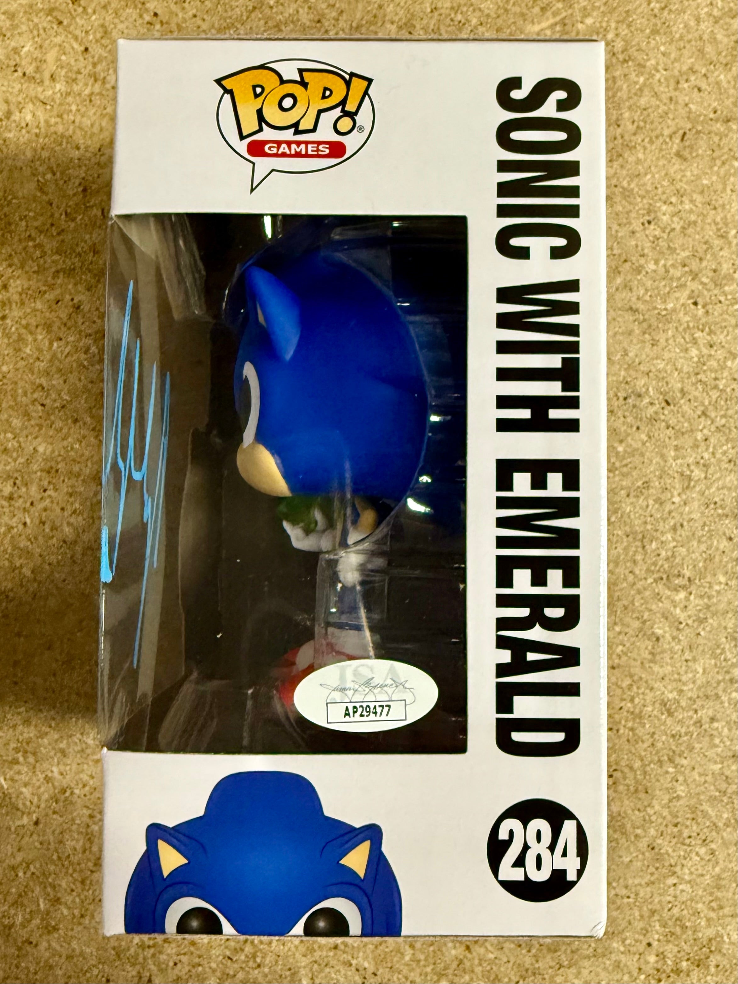 Funko Pop! #284 de Sonic The Hedgehog Autografiado por Tahj Mowry con COA de JSA