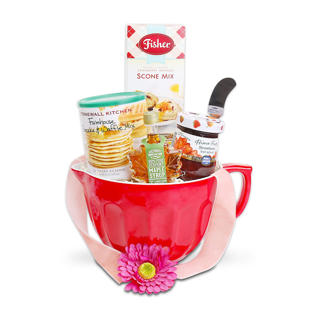 Cesta de regalo de repostería casera para la mañana