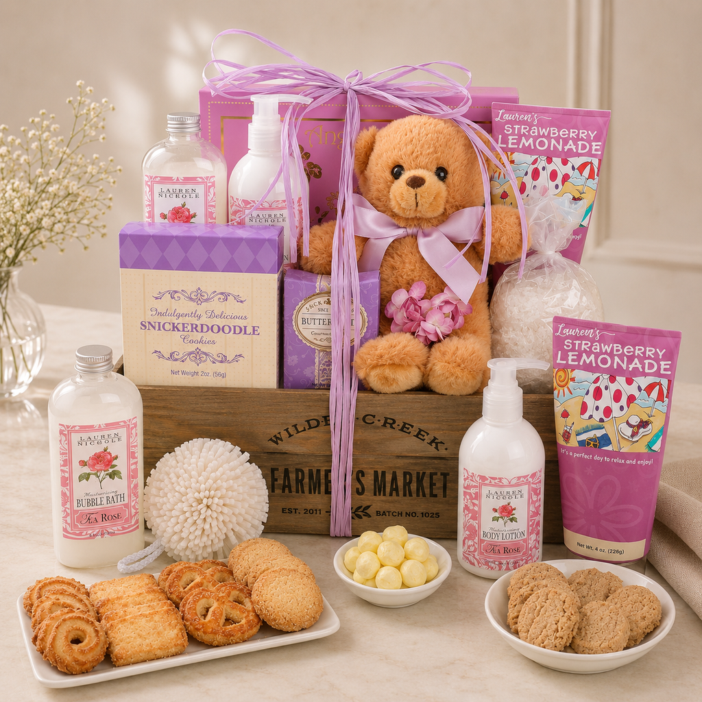 Cesta de regalo de spa "Rosa Consentida"