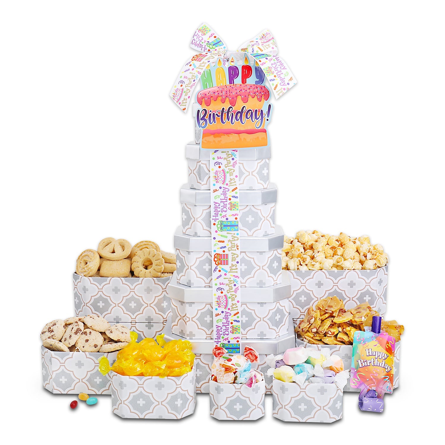 Torre de regalos de cumpleaños