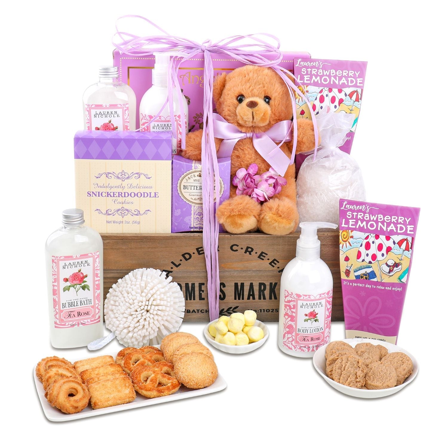 Cesta de regalo de spa "Rosa Consentida"