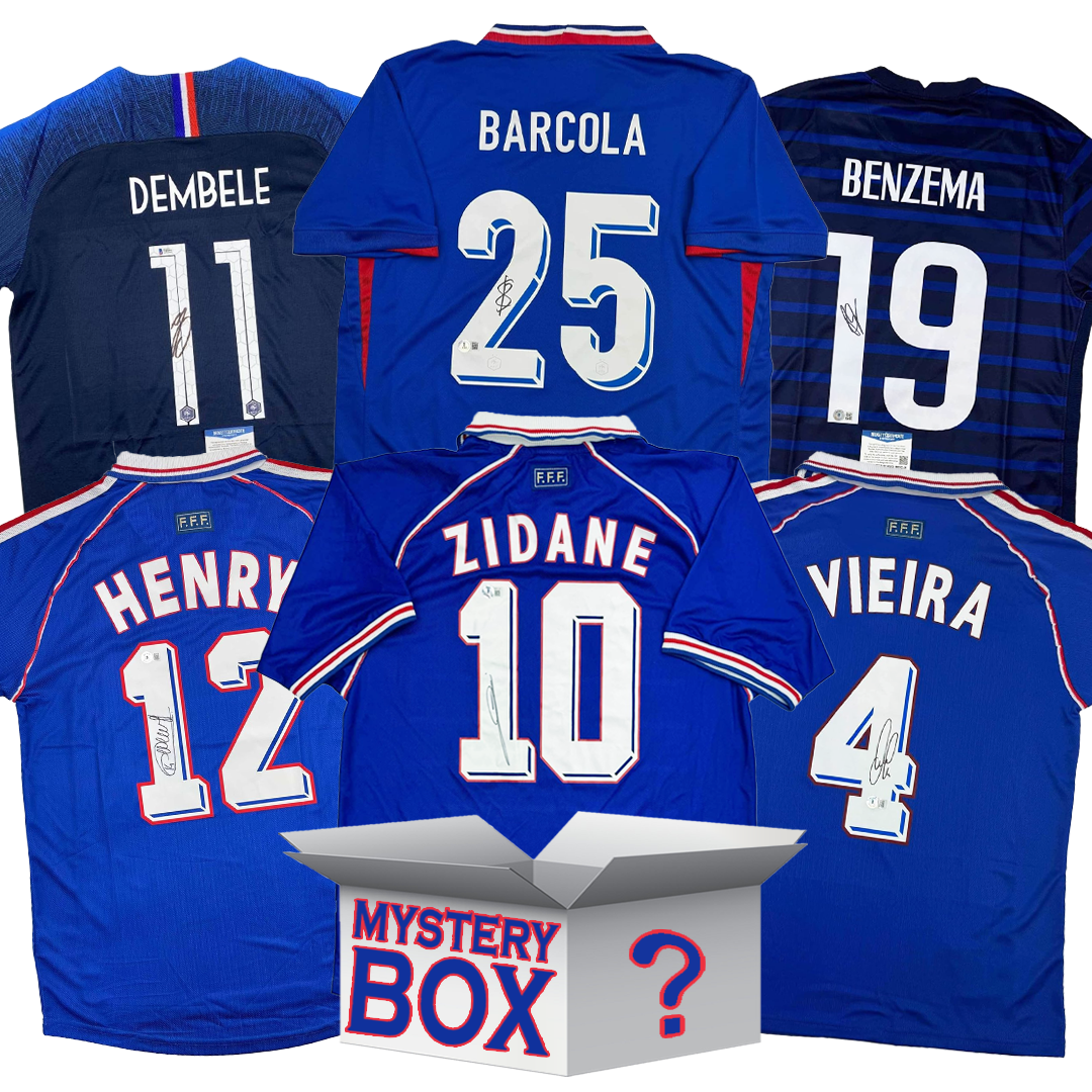 Caja Misteriosa de Camiseta Autografiada/Firmada de Fútbol de Francia con COA de PSA, JSA o Beckett