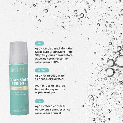 Milani Clean Start Prep Step Spray Facial de Ácido Hipocloroso 2.03 fl oz - Nuevo