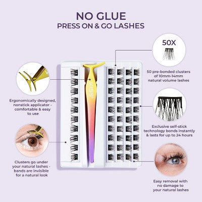 KISS Products imPRESS Pestañas Postizas Adhesivas Naturales y Tupidas 50 unidades - Nuevo