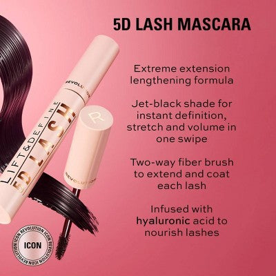 Makeup Revolution 5D Lash Mascara Negro 13.9 ml - Caja Imperfecta