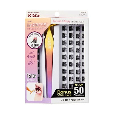 KISS Products imPRESS Pestañas Postizas Adhesivas Naturales y Tupidas 50 unidades - Nuevo