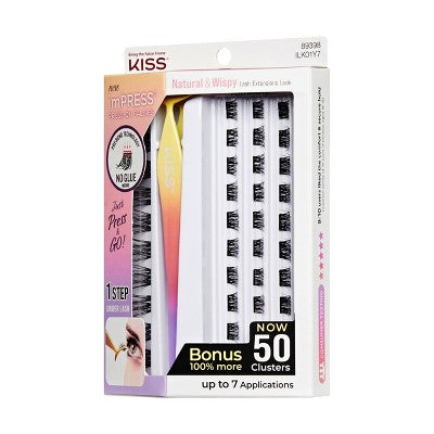 KISS imPRESS Press-On Self Adhesive Eyelashes Natural & Wispy 50ct - Imperfect Box