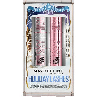 Maybelline Holiday Lashes Set de regalo dúo de rímel Lash Sensational Sky High 2 piezas - Caja imperfecta