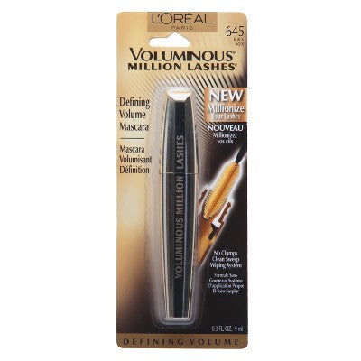 Máscara de pestañas L'Oreal Paris Voluminous Million Lashes 645 Black 0.3 fl oz - Caja imperfecta