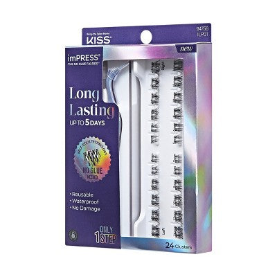 KISS Products imPRESS Pestañas Postizas Adhesivas de Larga Duración Demi Wispy 25 unidades - Caja Imperfecta