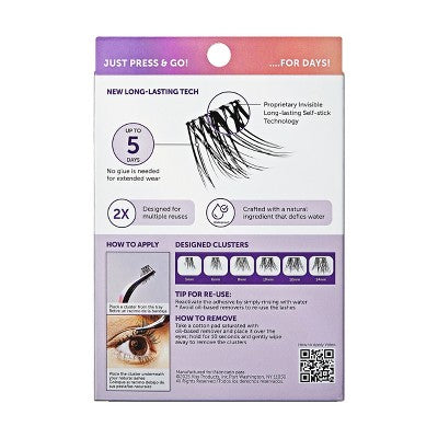 KISS Products imPRESS Pestañas Postizas Adhesivas de Larga Duración Demi Wispy 25 unidades - Caja Imperfecta
