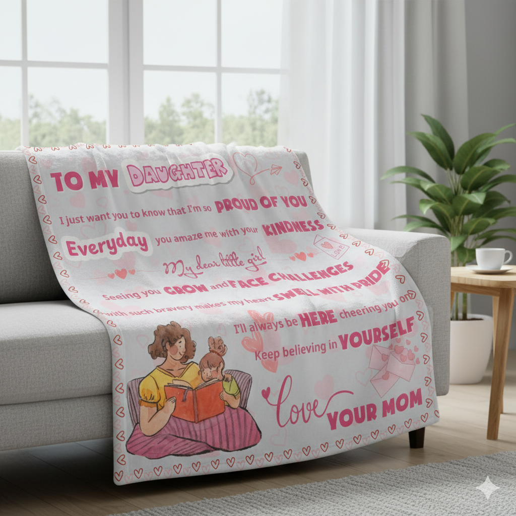 Manta de regalo especial para hija - Amor envuelto de mamá