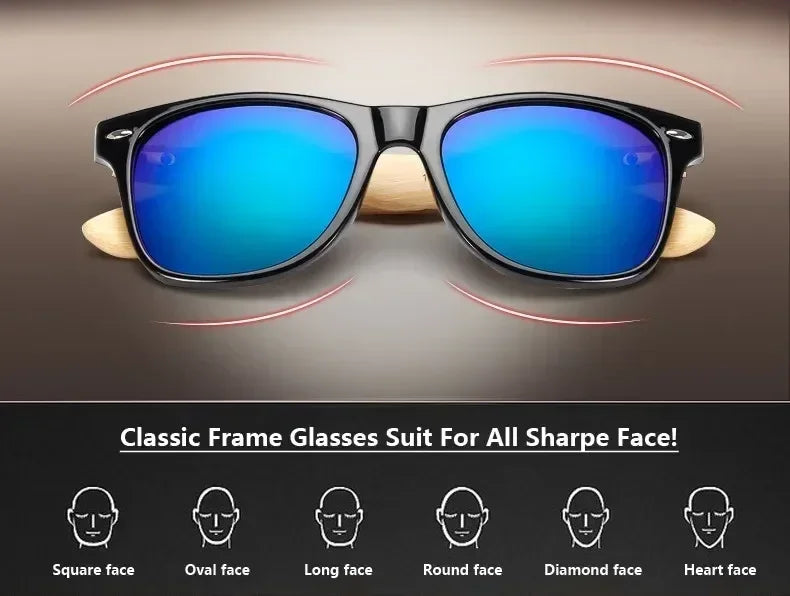 Ralferty Gafas de Sol Retro de Madera para Hombre, Gafas de Sol de Bambú para Mujer, Marca Deportiva, Gafas de Espejo UV400, Gafas de Sol Masculinas, Lunettes, Oculos