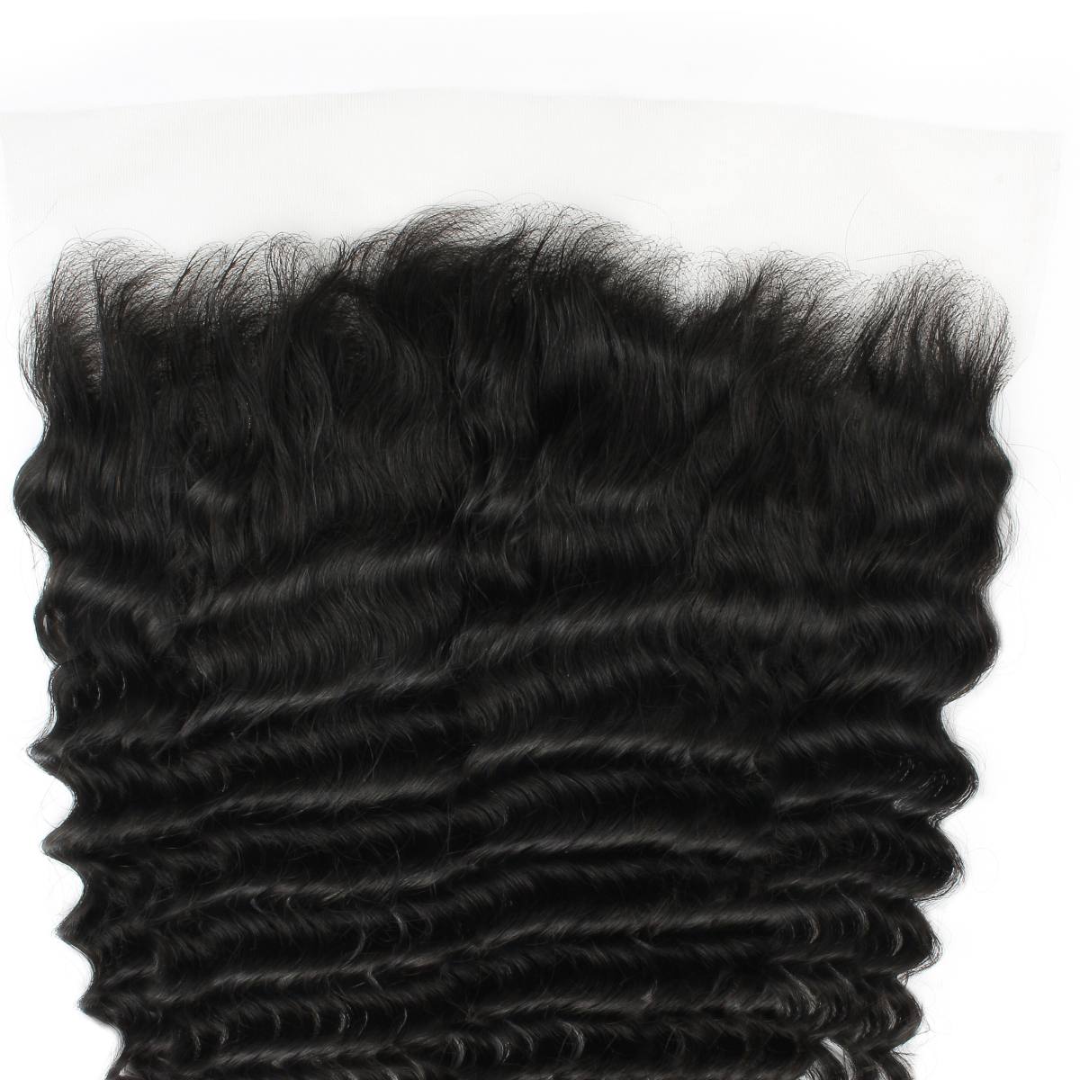 Frontal de cabello humano rizado profundo HD Lace de 13x6