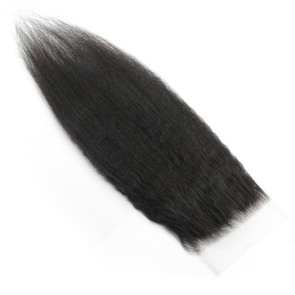 Cierre de cabello humano lacio con textura afro 5x5 HD Lace