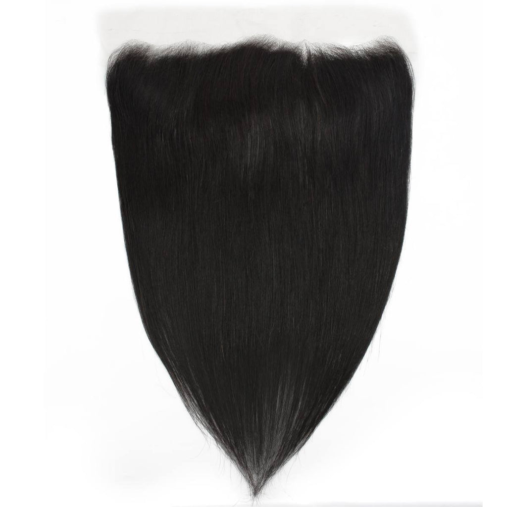 Frontal de pelo humano liso brasileño 13x4 con encaje HD