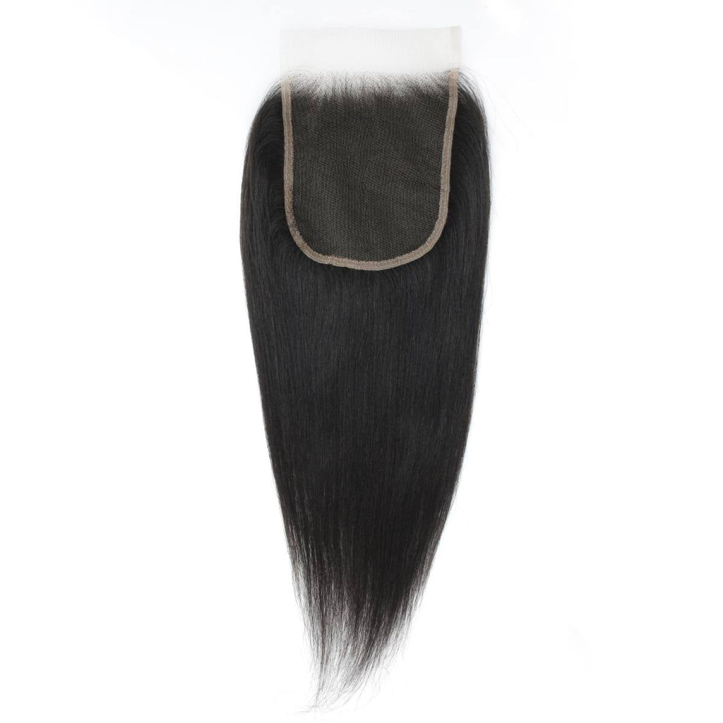 Cierre de cabello humano con encaje HD 5x5 Liso Yaki