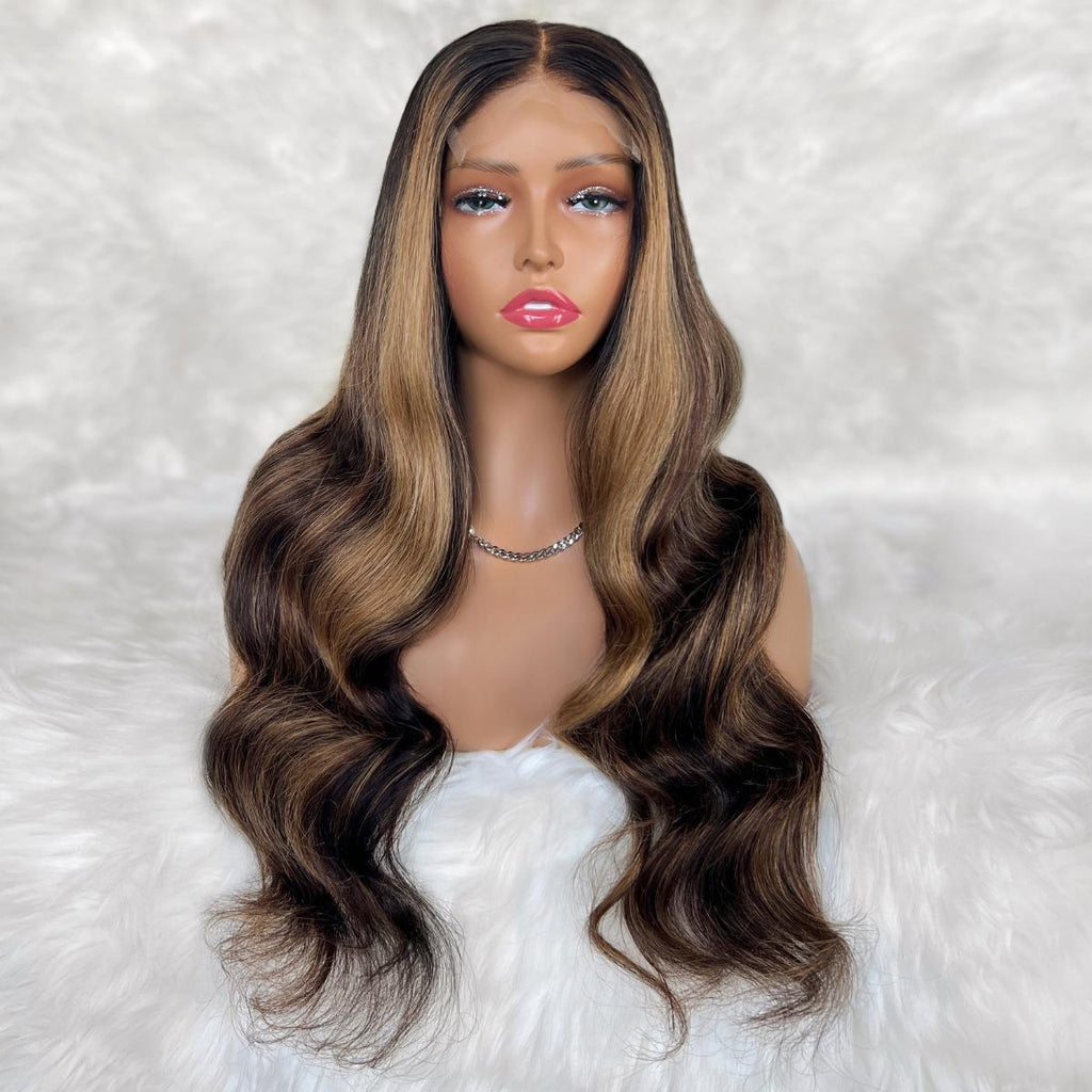 Peluca de cierre Harper sin pegamento 5x5 HD Lace, coloreada profesionalmente, 100% cabello humano.