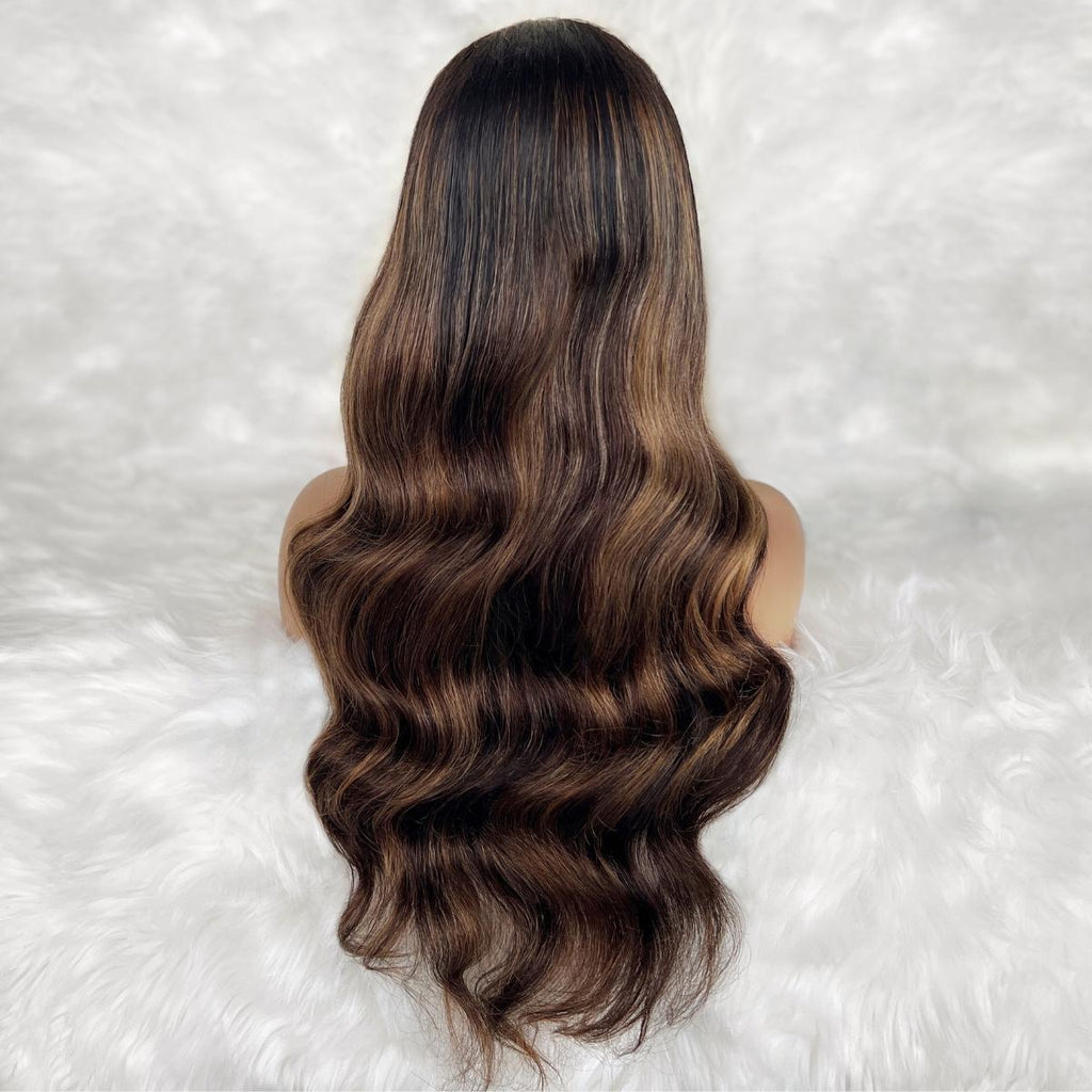 Peluca de cierre Harper sin pegamento 5x5 HD Lace, coloreada profesionalmente, 100% cabello humano.